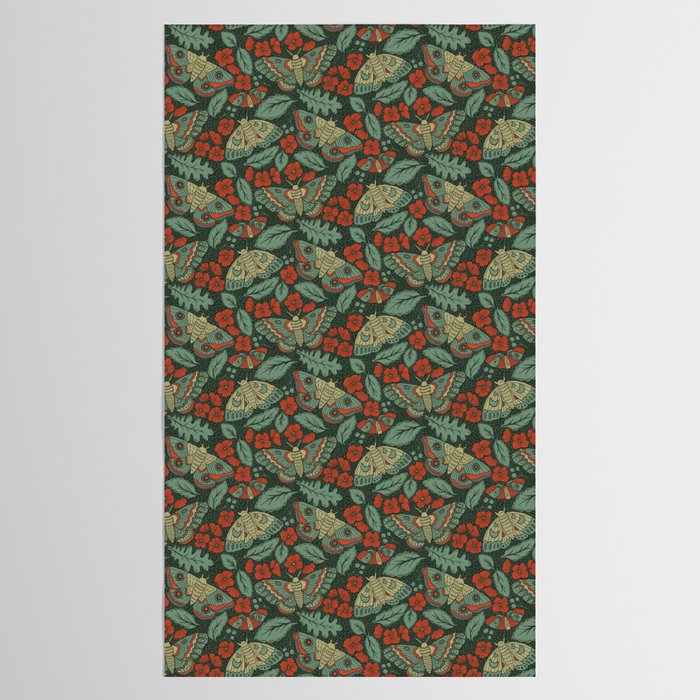 Moths in Emerald Twilight Tablecloth Gallery Image 2