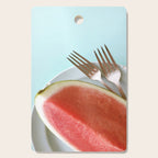 Summer Watermelon Wedge and Two Forks Cutting Board Gallery Image 1