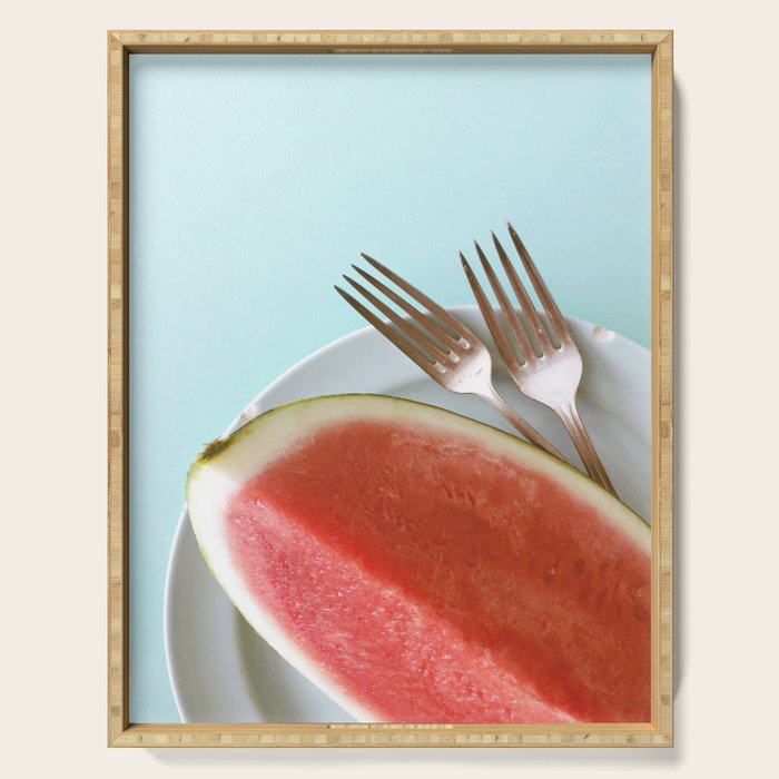 Summer Watermelon Wedge and Two Forks Serving Tray Gallery Image 1