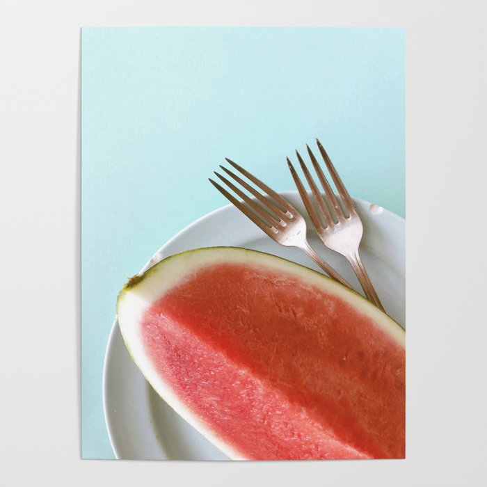 Summer Watermelon Wedge and Two Forks Poster Gallery Image 1