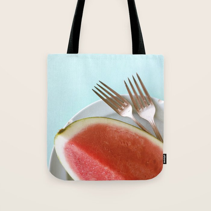 Summer Watermelon Wedge and Two Forks Tote Bag Gallery Image 1