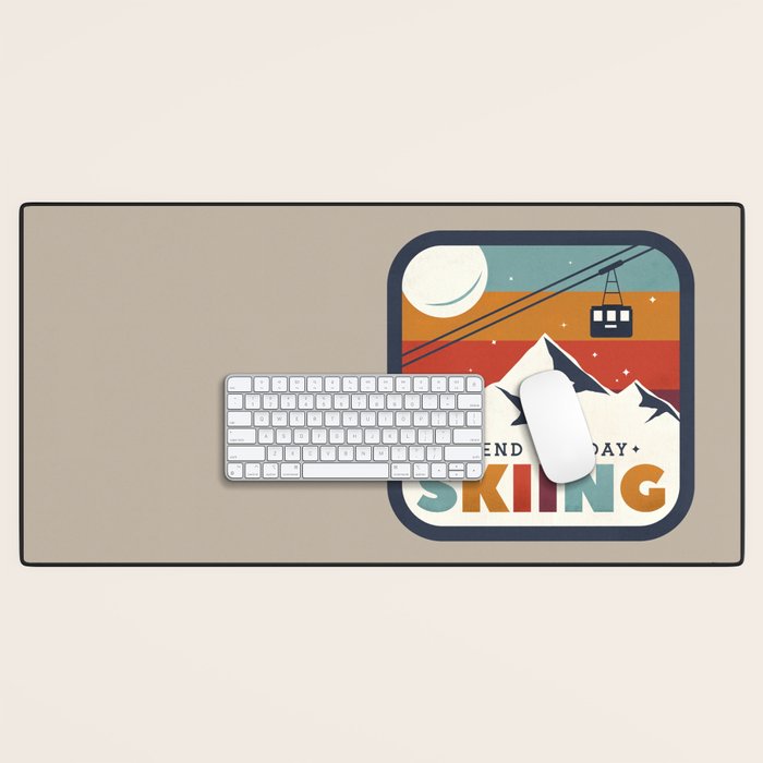 Spend The Day Skiing-Ski Badge Desk Mat Gallery Image 1