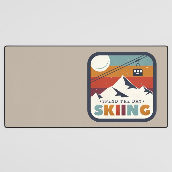 Spend The Day Skiing-Ski Badge Desk Mat Gallery Image 3