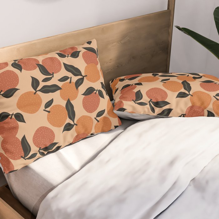 Seamless Citrus Pattern / Oranges Pillow Sham Gallery Image 2