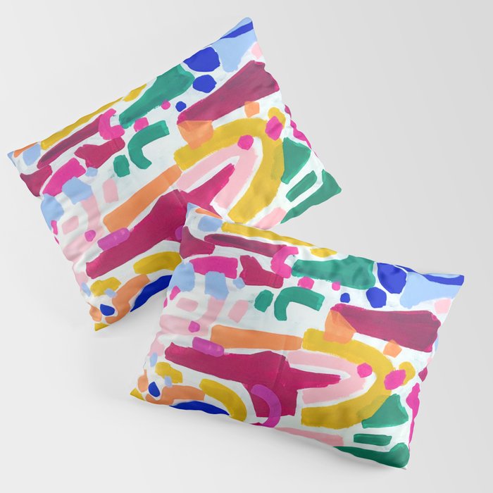 Candy In The Milky Way Galaxy 2 Original Painting by Ejaaz Haniff Acrylic Painting Abstract Art Shapes Pattern Fun Colorful Shapes Pillow Sham Gallery Image 3