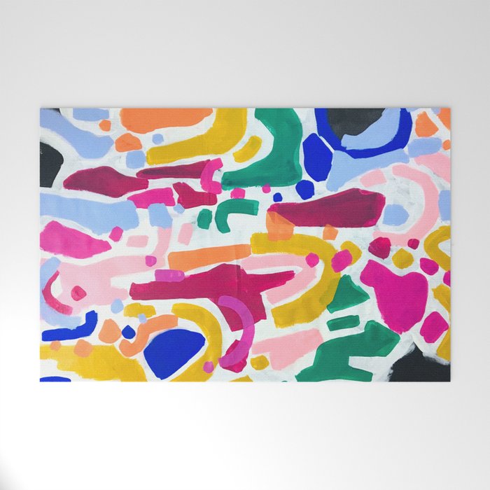 Candy In The Milky Way Galaxy 2 Original Painting by Ejaaz Haniff Acrylic Painting Abstract Art Shapes Pattern Fun Colorful Shapes Welcome Mat Gallery Image 1