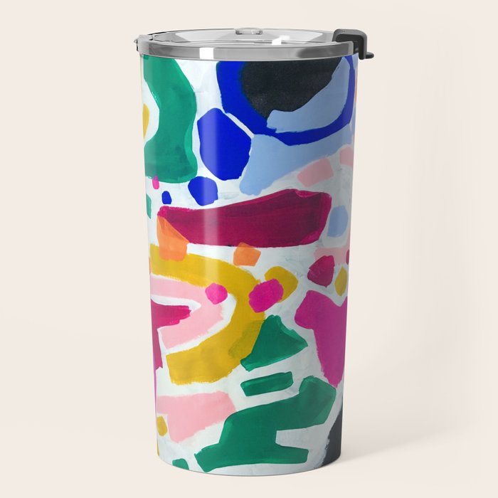 Candy In The Milky Way Galaxy 2 Original Painting by Ejaaz Haniff Acrylic Painting Abstract Art Shapes Pattern Fun Colorful Shapes Travel Mug Gallery Image 2