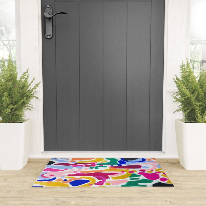 Candy In The Milky Way Galaxy 2 Original Painting by Ejaaz Haniff Acrylic Painting Abstract Art Shapes Pattern Fun Colorful Shapes Welcome Mat Gallery Image 3