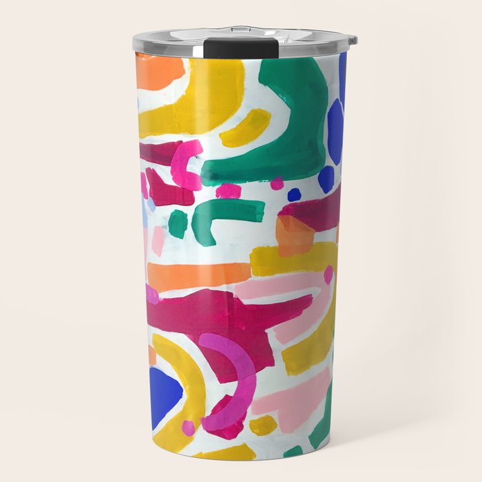 Candy In The Milky Way Galaxy 2 Original Painting by Ejaaz Haniff Acrylic Painting Abstract Art Shapes Pattern Fun Colorful Shapes Travel Mug Gallery Image 1