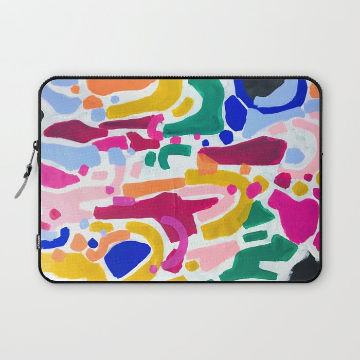 Candy In The Milky Way Galaxy 2 Original Painting by Ejaaz Haniff Acrylic Painting Abstract Art Shapes Pattern Fun Colorful Shapes Laptop Sleeve Gallery Image 1