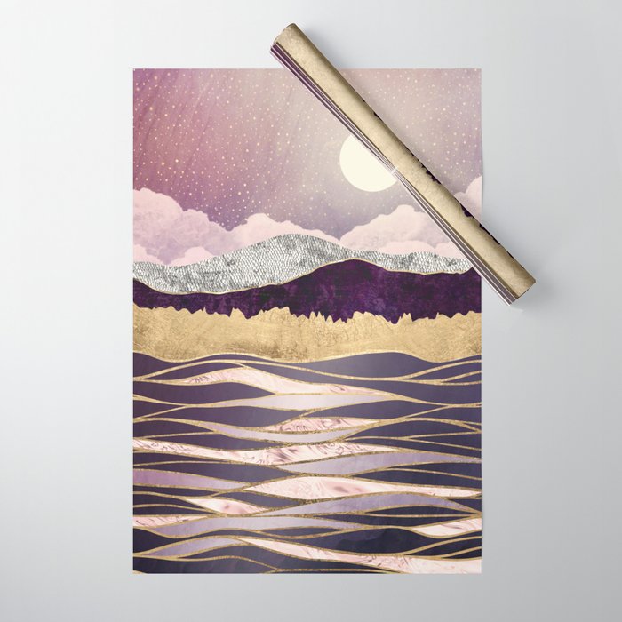 Lunar Waves Wrapping Paper Gallery Image 1