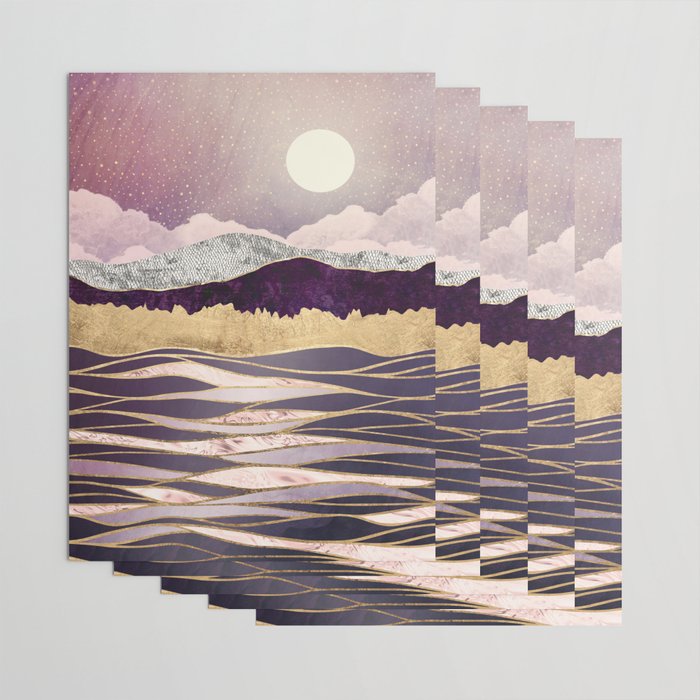 Lunar Waves Wrapping Paper Gallery Image 3