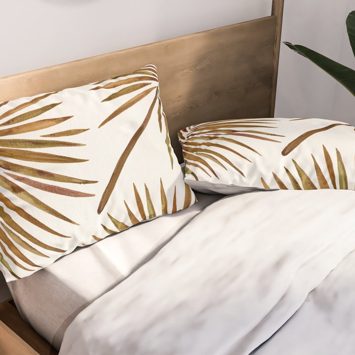 Tropical Fan Palm - Sepia Pillow Sham Gallery Image 2