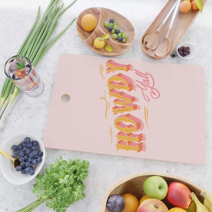 Howdy Y'all | Yellow Orange Pink Cutting Board Gallery Image 2