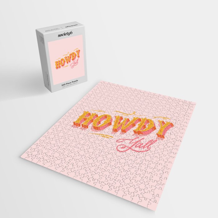 Howdy Y'all | Yellow Orange Pink Jigsaw Puzzle Gallery Image 2