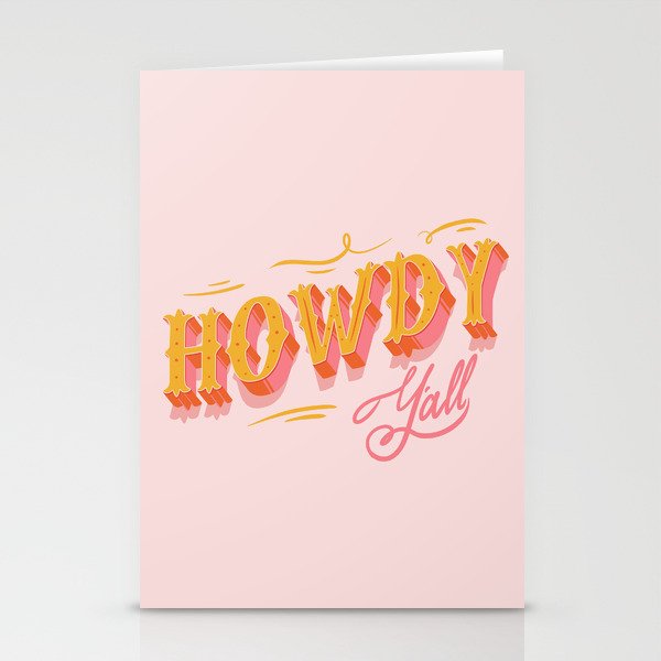Howdy Y'all | Yellow Orange Pink Stationery Card Gallery Image 2