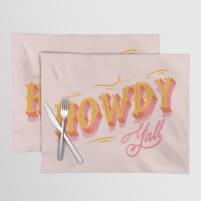 Howdy Y'all | Yellow Orange Pink Placemat Gallery Image 1