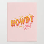 Howdy Y'all | Yellow Orange Pink Poster Gallery Image 4