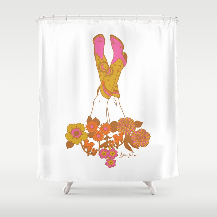Love Stoned Cowboy Boots Shower Curtain Gallery Image 1