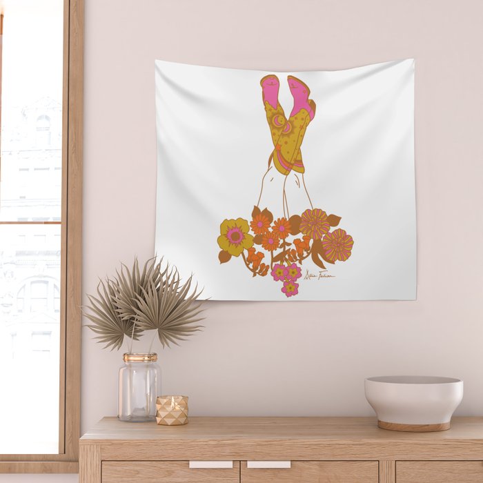 Love Stoned Cowboy Boots Wall Tapestry Gallery Image 2