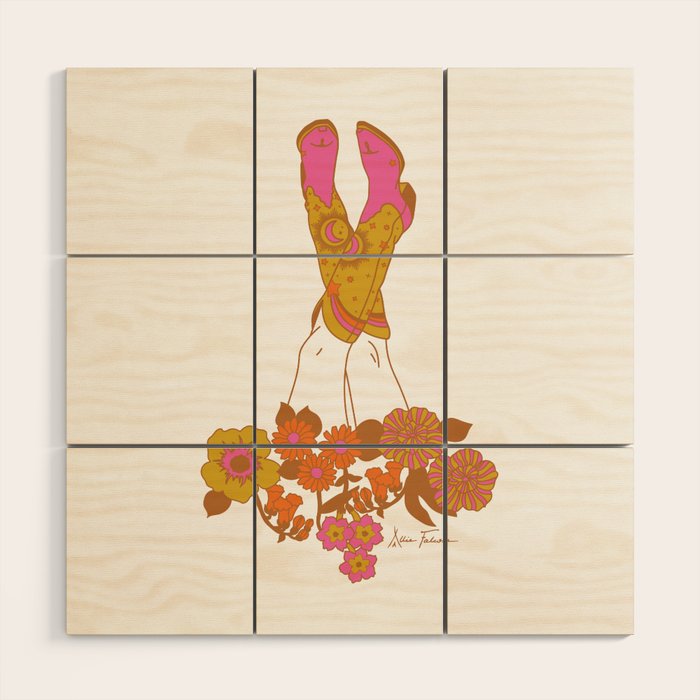 Love Stoned Cowboy Boots Wood Wall Art Gallery Image 1