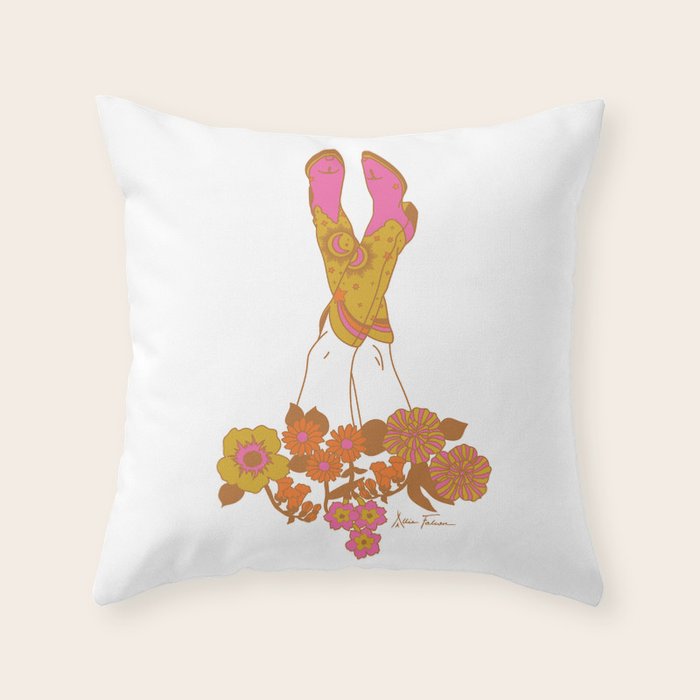 Love Stoned Cowboy Boots Throw Pillow Gallery Image 1