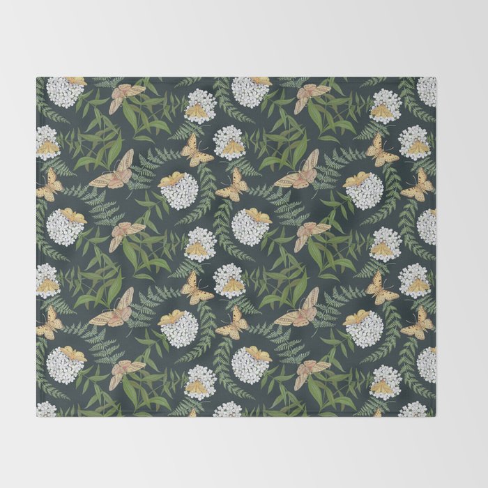 Phlox with Moths Throw Blanket Gallery Image 2