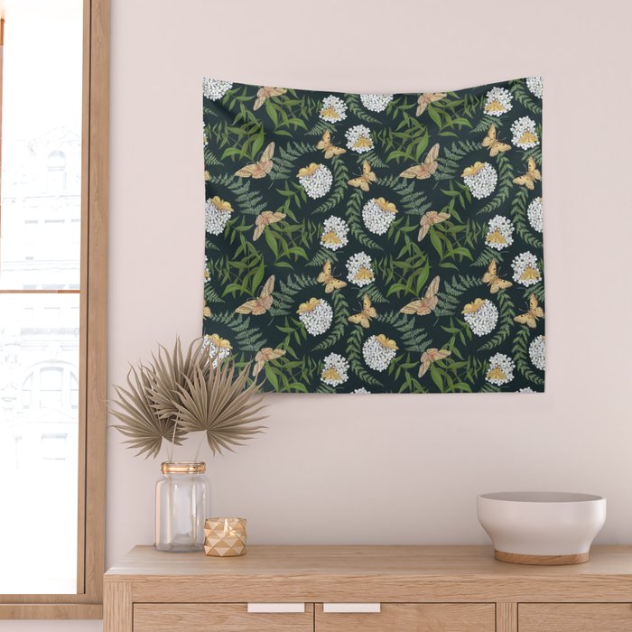 Phlox with Moths Wall Tapestry Gallery Image 2
