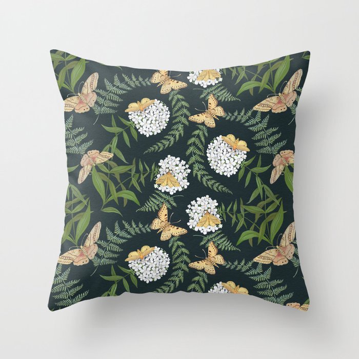Phlox with Moths Throw Pillow Gallery Image 6