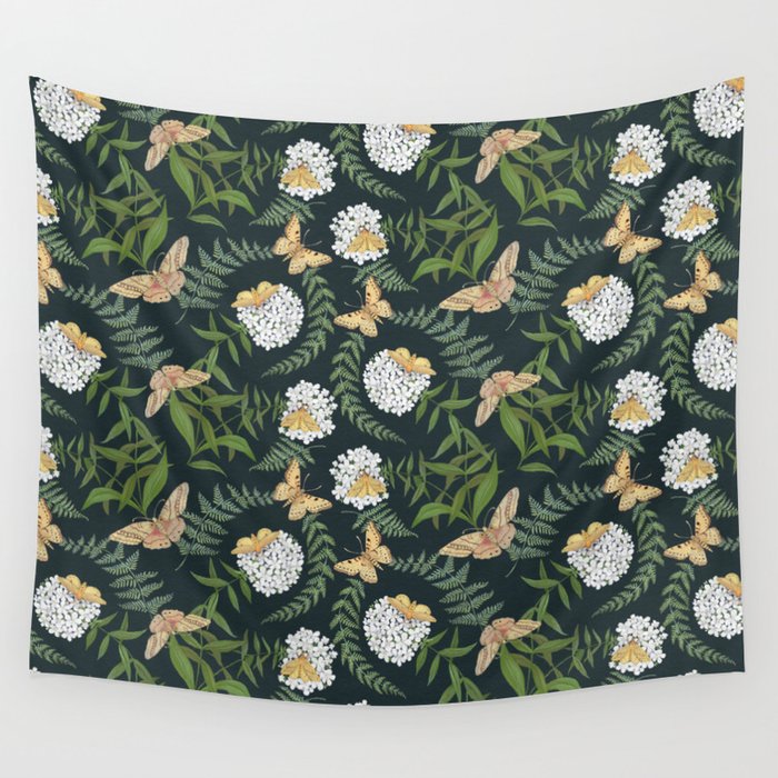 Phlox with Moths Wall Tapestry Gallery Image 1