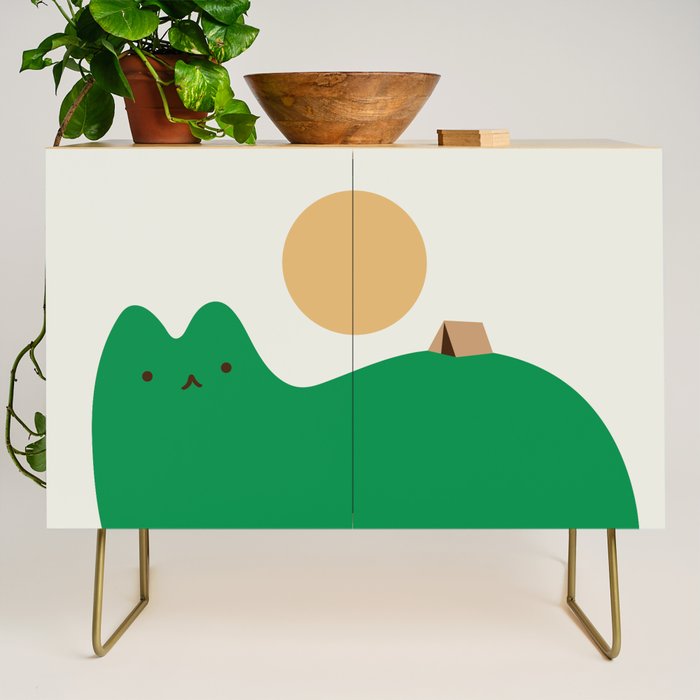 Cat Landscape 118A: Purrfect Campsite A Credenza Gallery Image 1