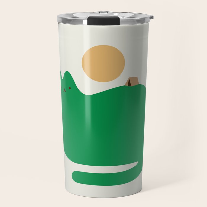 Cat Landscape 118A: Purrfect Campsite A Travel Mug Gallery Image 1