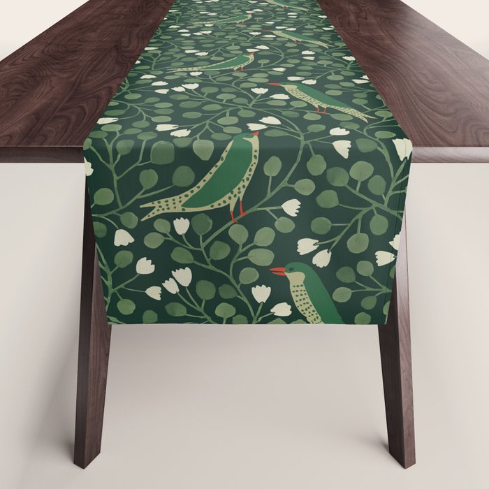 Aviary Vine - Forest Green Table Runner Gallery Image 1
