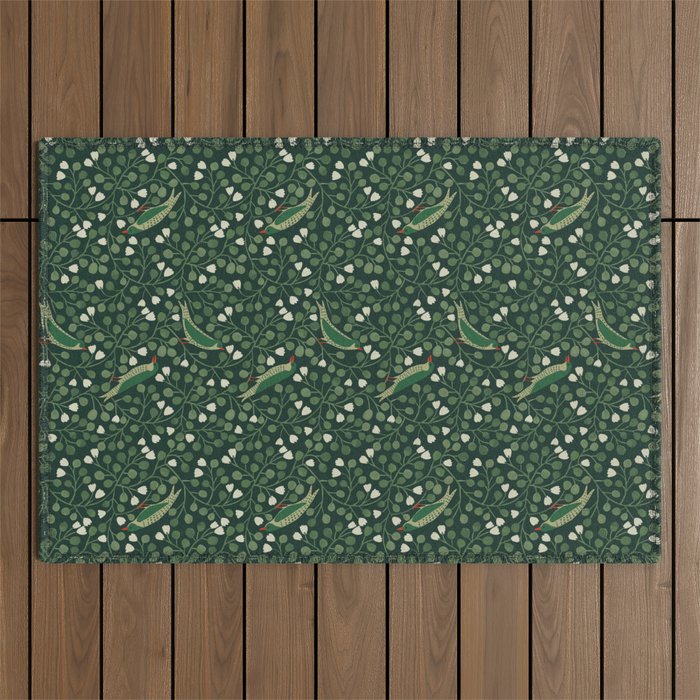 Aviary Vine - Forest Green Outdoor Rug Gallery Image 1