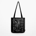 Pinball Arcade Gaming Machine Vintage Gamer Patent Print Tote Bag Gallery Image 2