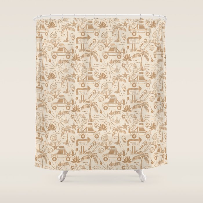 Baja - ochre gold Shower Curtain Gallery Image 1
