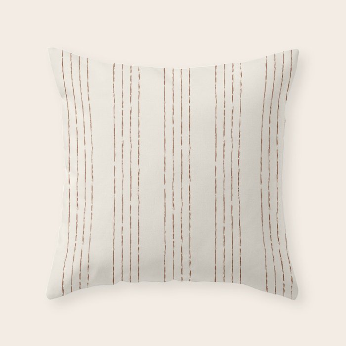 Lines #5 (Cream & Chocolate) Throw Pillow Gallery Image 1