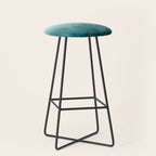Sunrise in the mountains, dawn, teal, abstract watercolor Stool Gallery Image 1