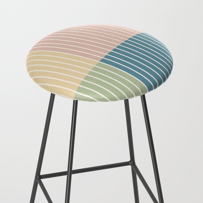 Color Block Line Abstract VII Stool Gallery Image 2