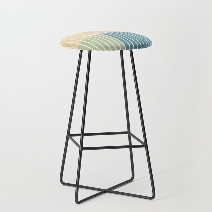 Color Block Line Abstract VII Stool Gallery Image 1