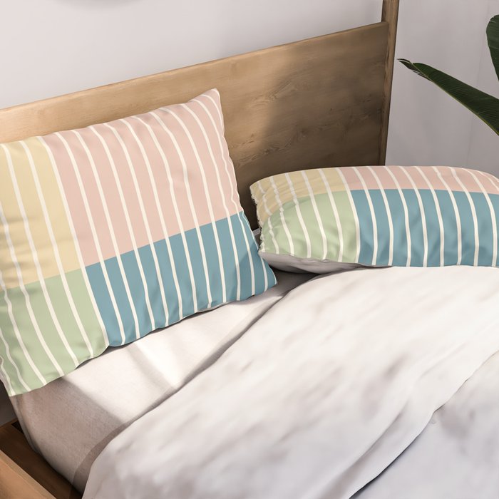 Color Block Line Abstract VII Pillow Sham Gallery Image 2