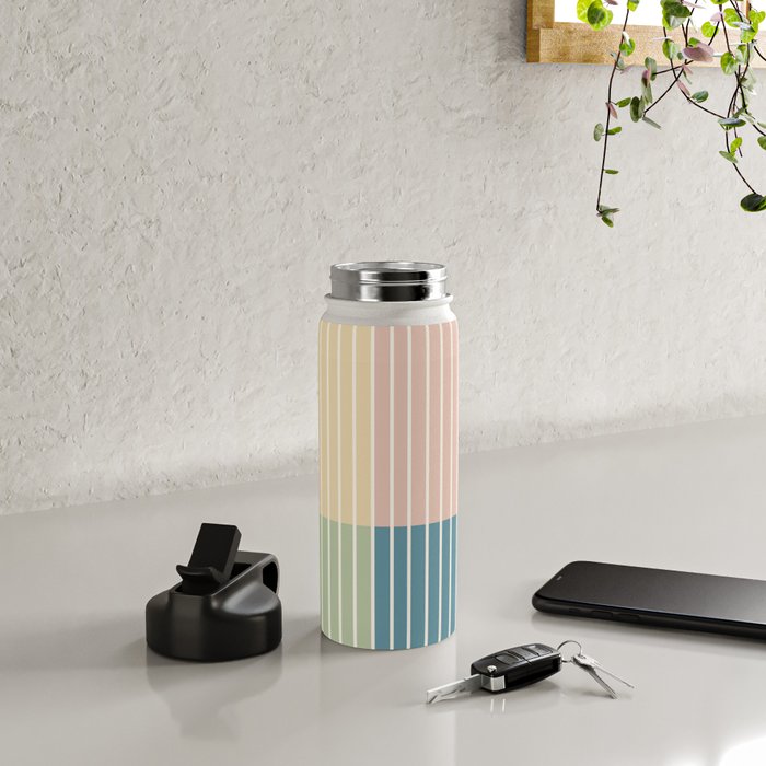 Color Block Line Abstract VII Water Bottle Gallery Image 4