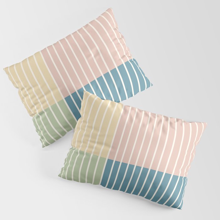 Color Block Line Abstract VII Pillow Sham Gallery Image 1