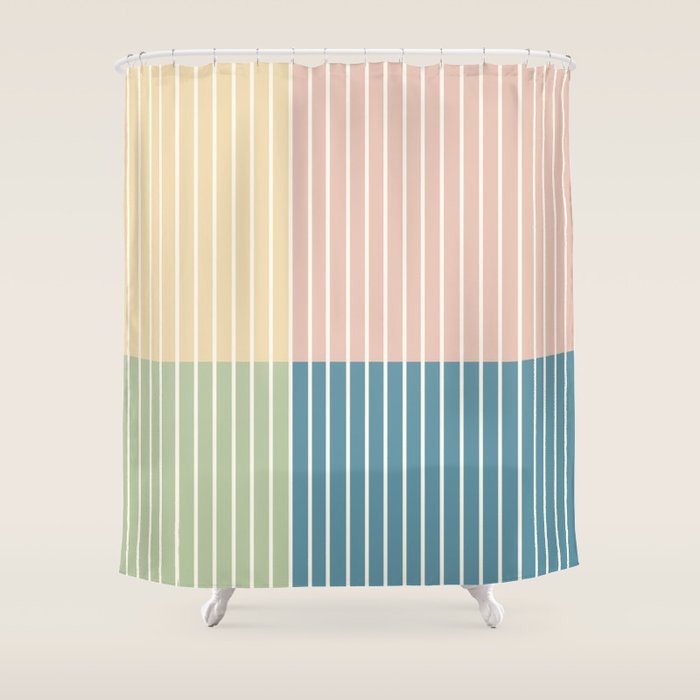 Color Block Line Abstract VII Shower Curtain Gallery Image 1