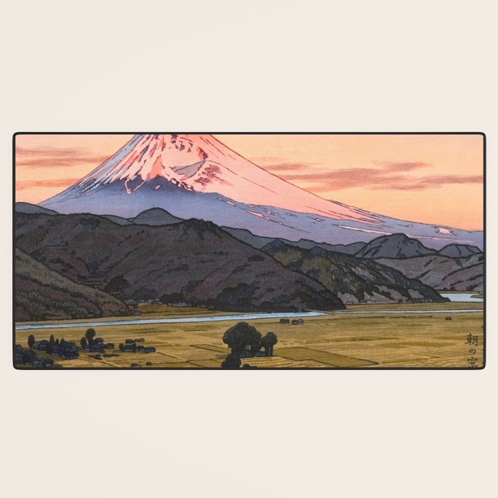 Yoshida Toshi Mt Fuji from Ohito Morning Desk Mat Gallery Image 3