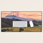 Yoshida Toshi Mt Fuji from Ohito Morning Desk Mat Gallery Image 1