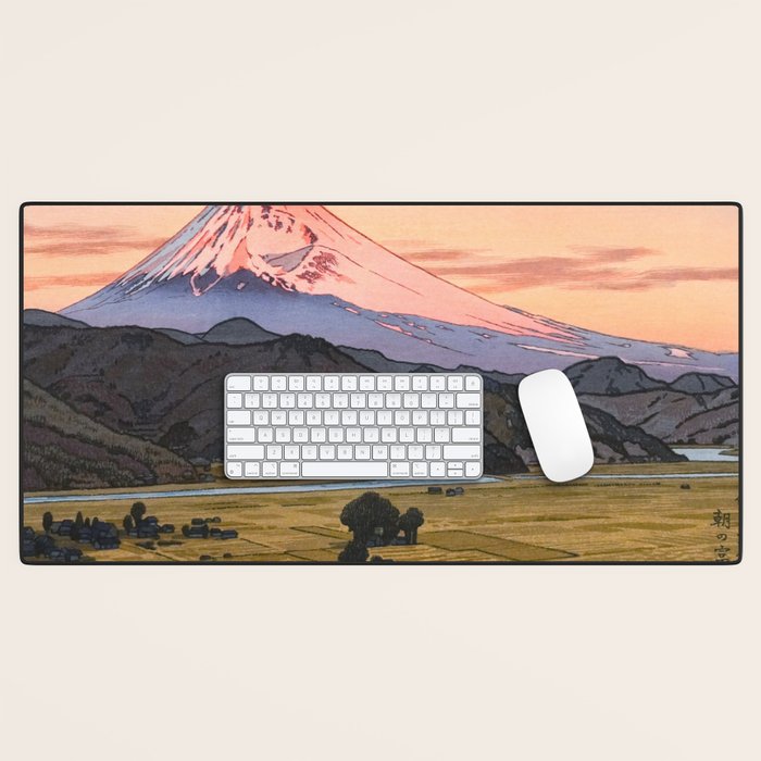 Yoshida Toshi Mt Fuji from Ohito Morning Desk Mat Gallery Image 1