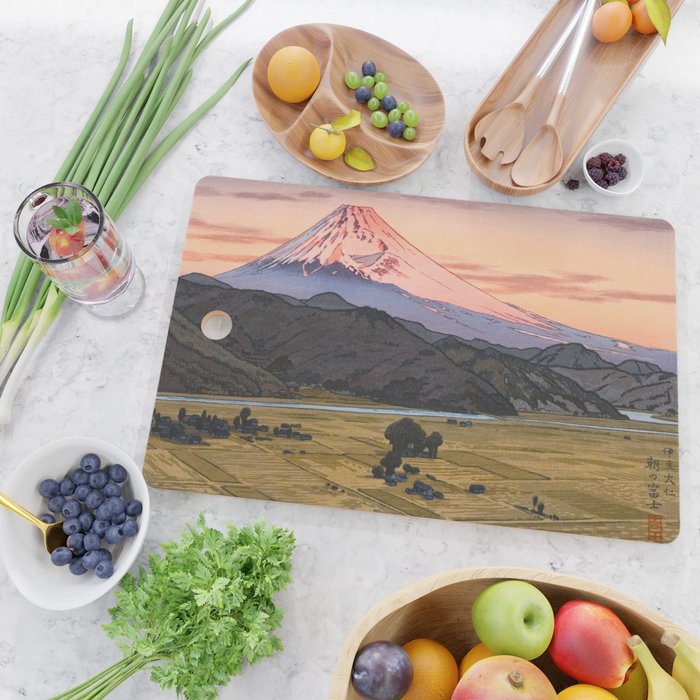 Yoshida Toshi Mt Fuji from Ohito Morning Cutting Board Gallery Image 2