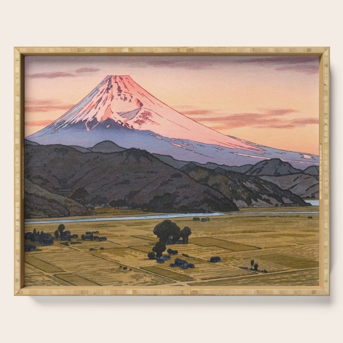 Yoshida Toshi Mt Fuji from Ohito Morning Serving Tray Gallery Image 1