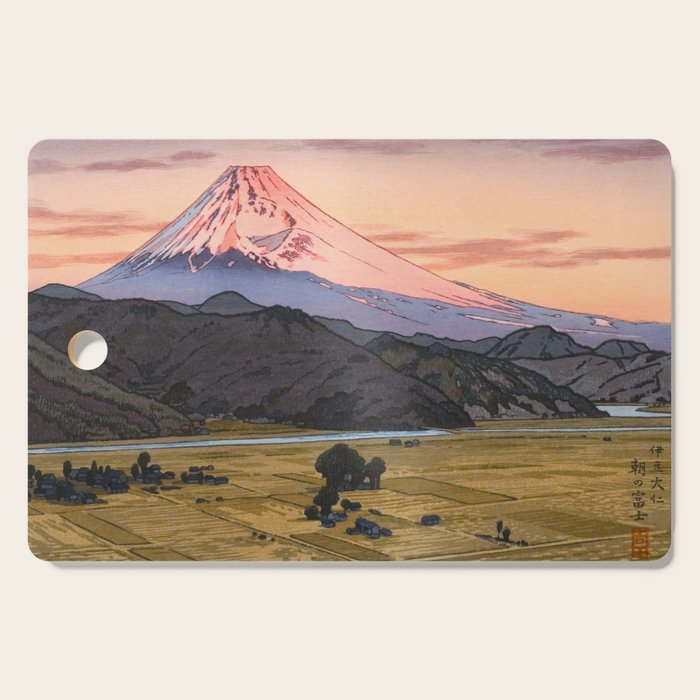Yoshida Toshi Mt Fuji from Ohito Morning Cutting Board Gallery Image 1